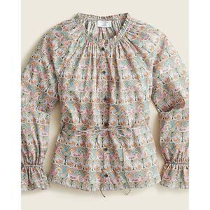 NEW J. Crew x Liberty Tie Waist Organic Cotton Giorgia Duke Fabric Sz S